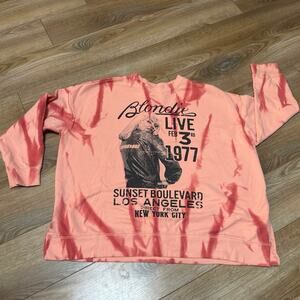Blondie live 1977 Concert Sweatshirt tie dye women’s size Ox (14W)